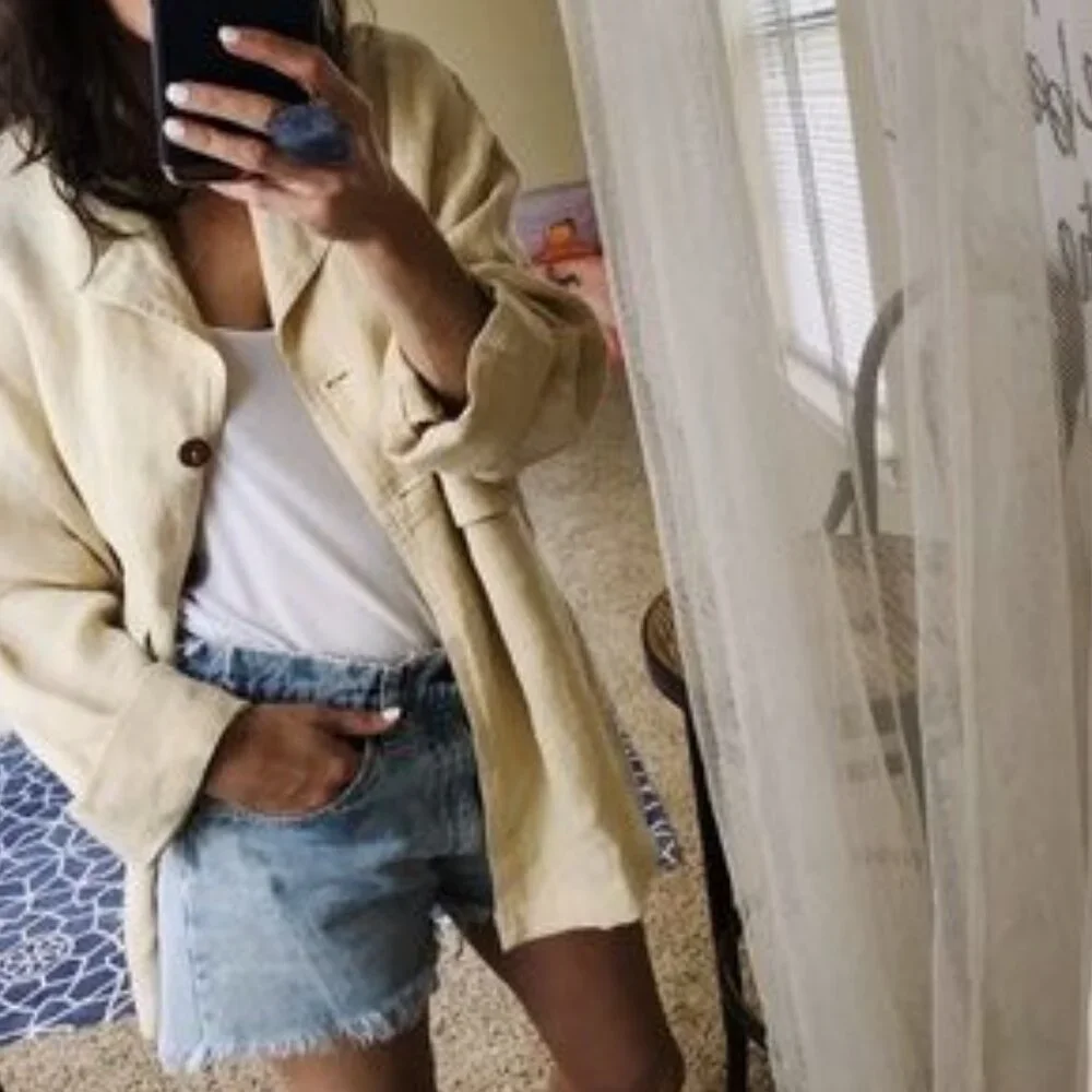 Desert Sand Lagenlook Organic Hemp Vintage Jacket - Picture 4 of 9